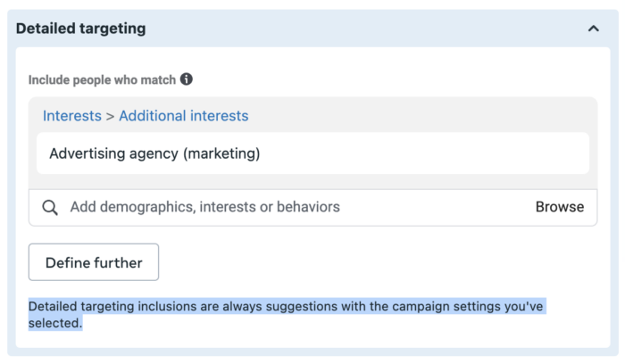 Advantages + campaign settings